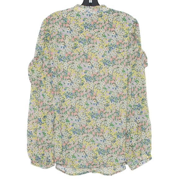 Adyson Parker Top Boho Cottage Romantic Lolita Spring Gauze Floral Button Up 1X - Picture 2 of 6